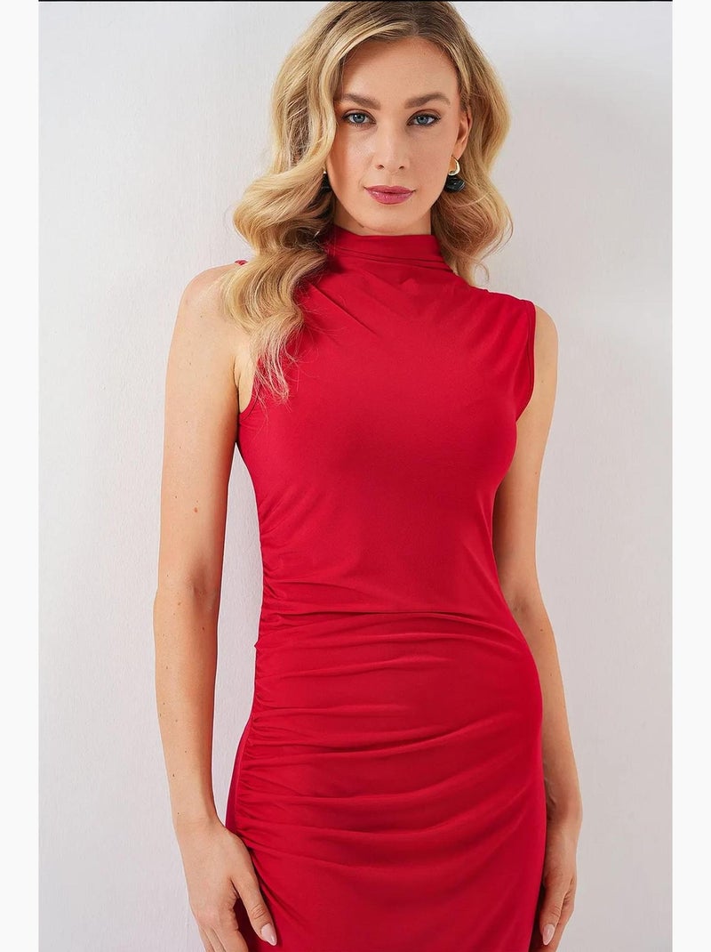 Vestido drapeado sem mangas franzido bdart Vermelho - Kiabi