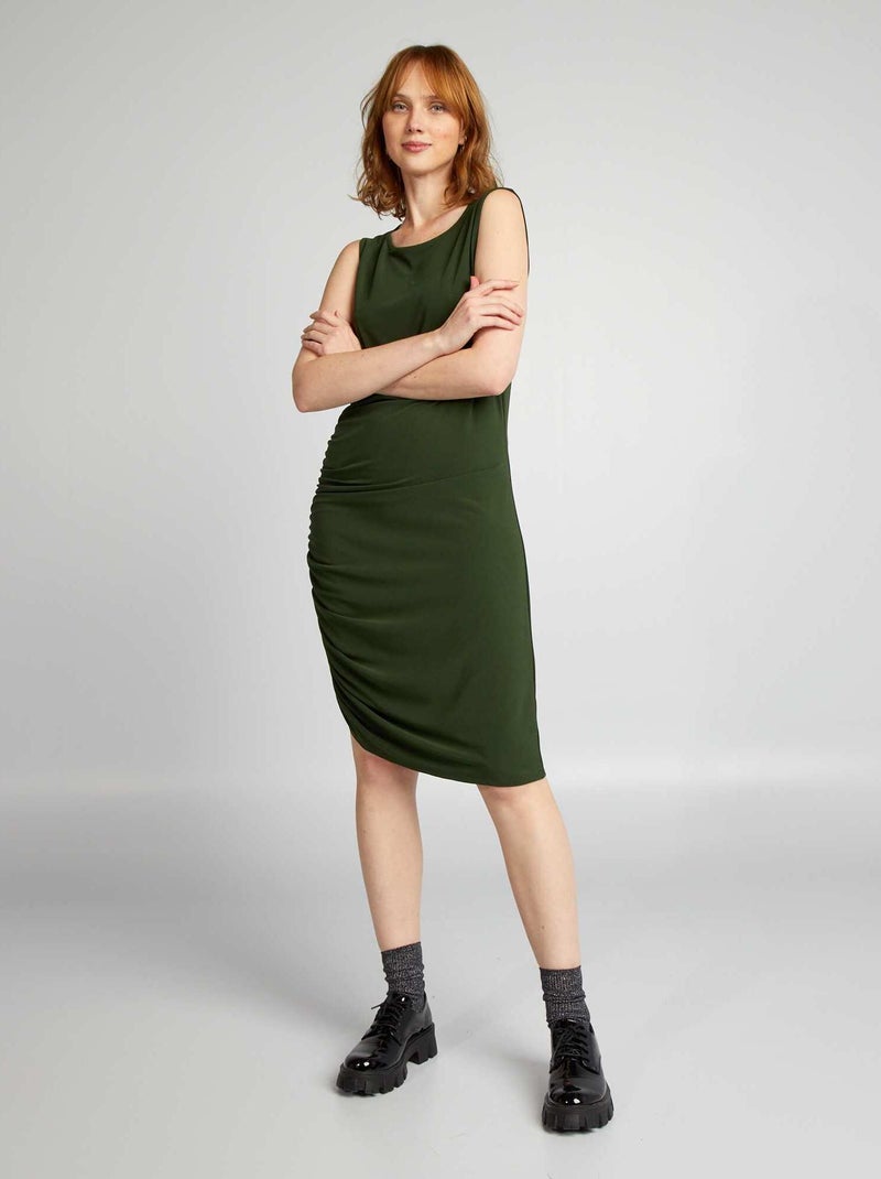 Vestido drapeado sem mangas VERDE - Kiabi