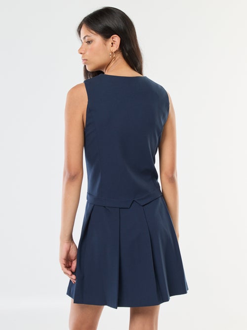 Vestido efeito 2 em 1 colete de fato + saia - Kiabi