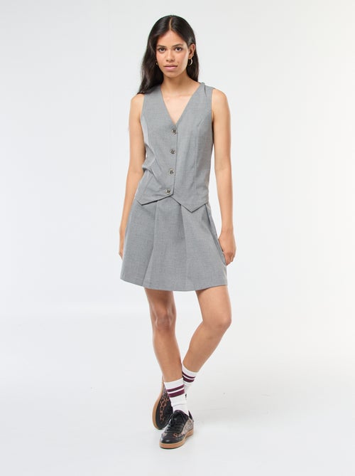 Vestido efeito 2 em 1 colete de fato + saia - Kiabi