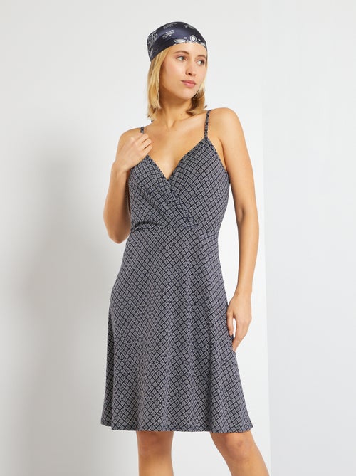Vestido elástico com alças finas - Kiabi