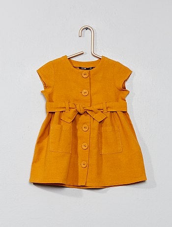 Vestido em algodão e linho - Kiabi