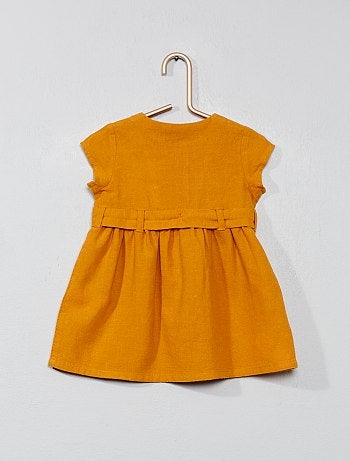 Vestido em algodão e linho - Kiabi