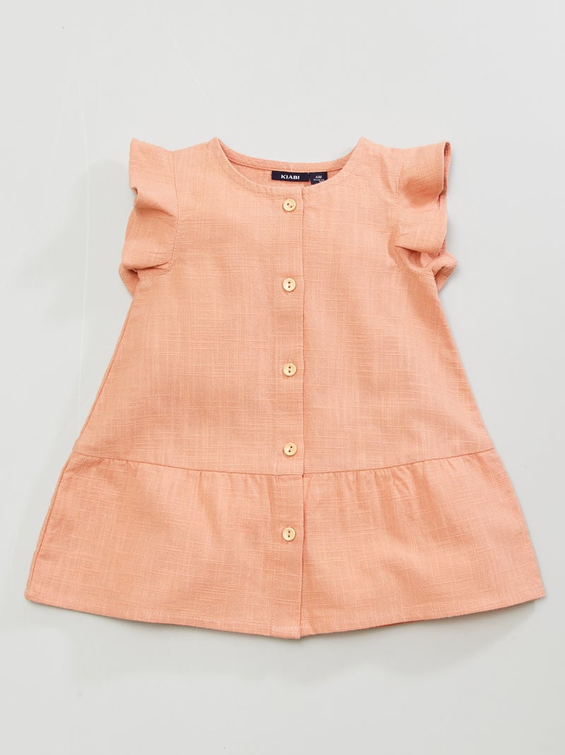 Vestido em algodão Rosa - Kiabi