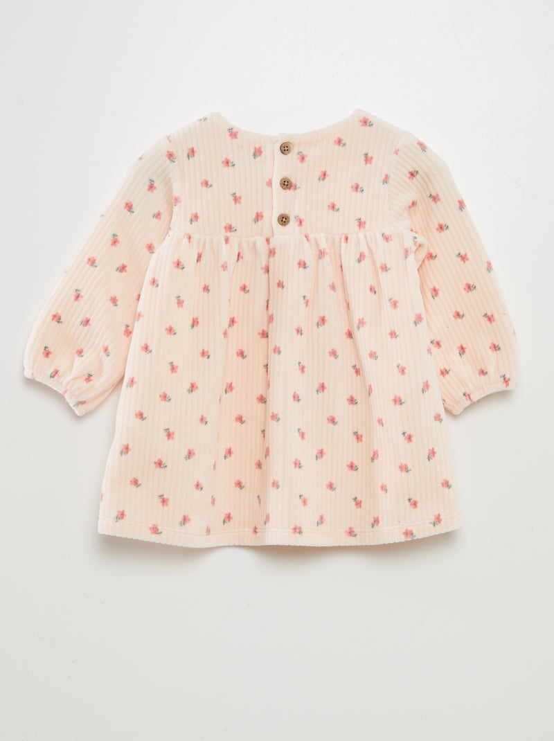 Vestido em bombazina com motivo ROSA - Kiabi