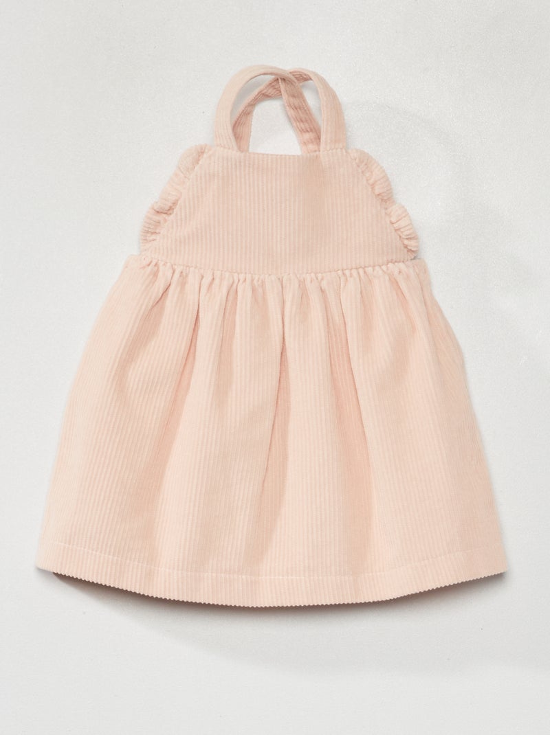 Vestido em bombazina ROSA - Kiabi
