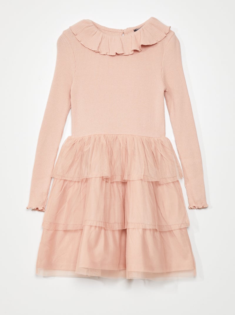 Vestido em bombazina ROSA - Kiabi