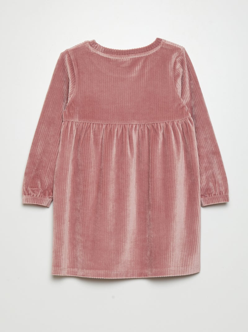 Vestido em bombazina ROSA - Kiabi
