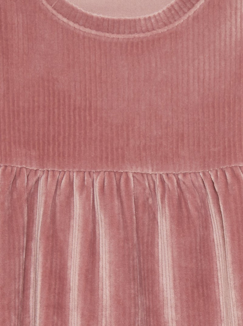 Vestido em bombazina ROSA - Kiabi