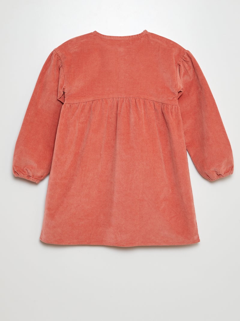 Vestido em bombazina ROSA - Kiabi