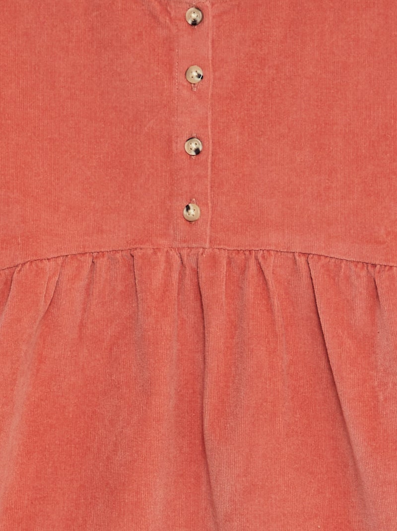 Vestido em bombazina ROSA - Kiabi