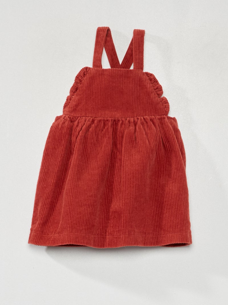 Vestido em bombazina VERMELHO - Kiabi