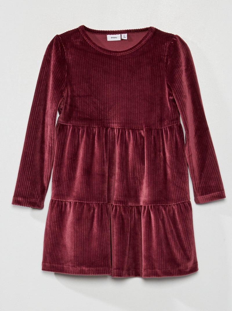 Vestido em bombazina Violeta - Kiabi