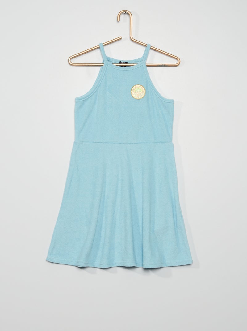 Vestido em felpa AZUL - Kiabi