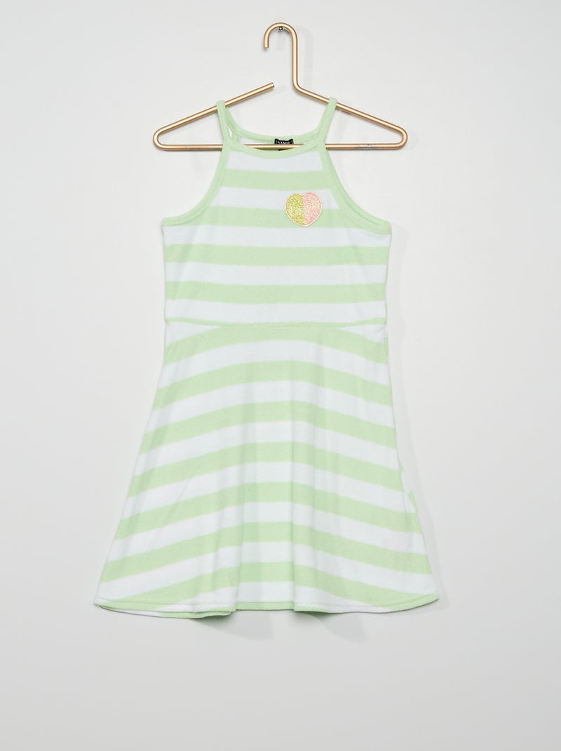 Vestido em felpa VERDE - Kiabi