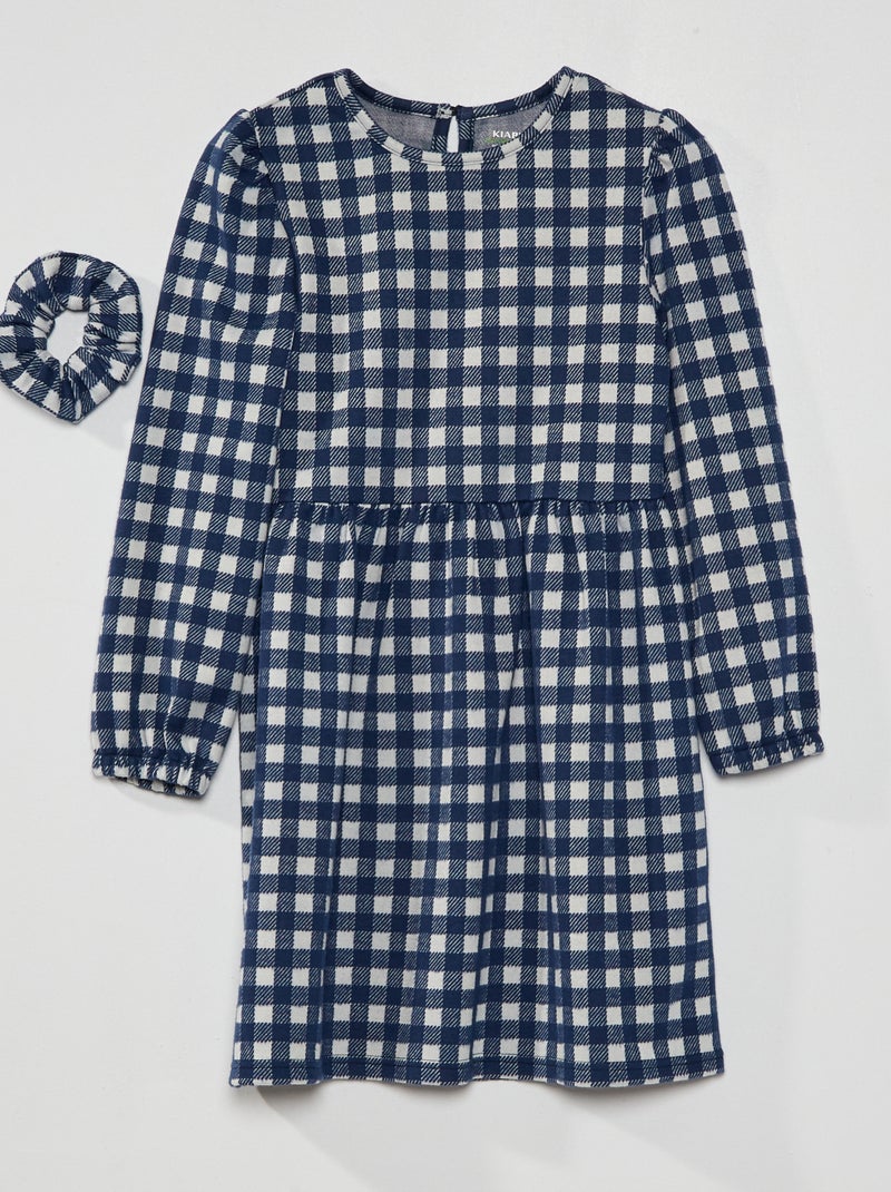 Vestido em flanela AZUL - Kiabi