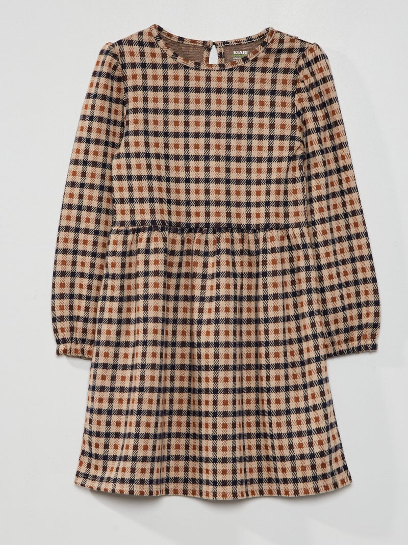 Vestido em flanela BEGE - Kiabi