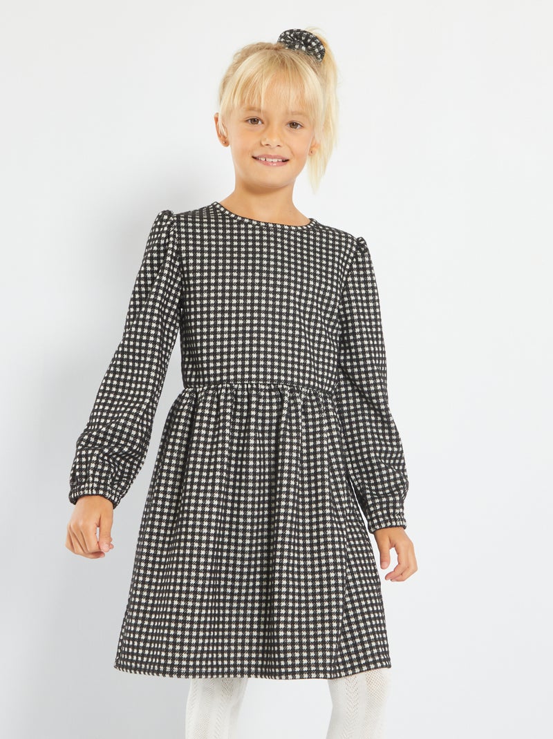 Vestido em flanela PRETO - Kiabi