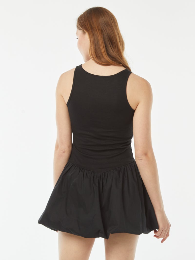 Vestido em forma de balão Preto - Kiabi