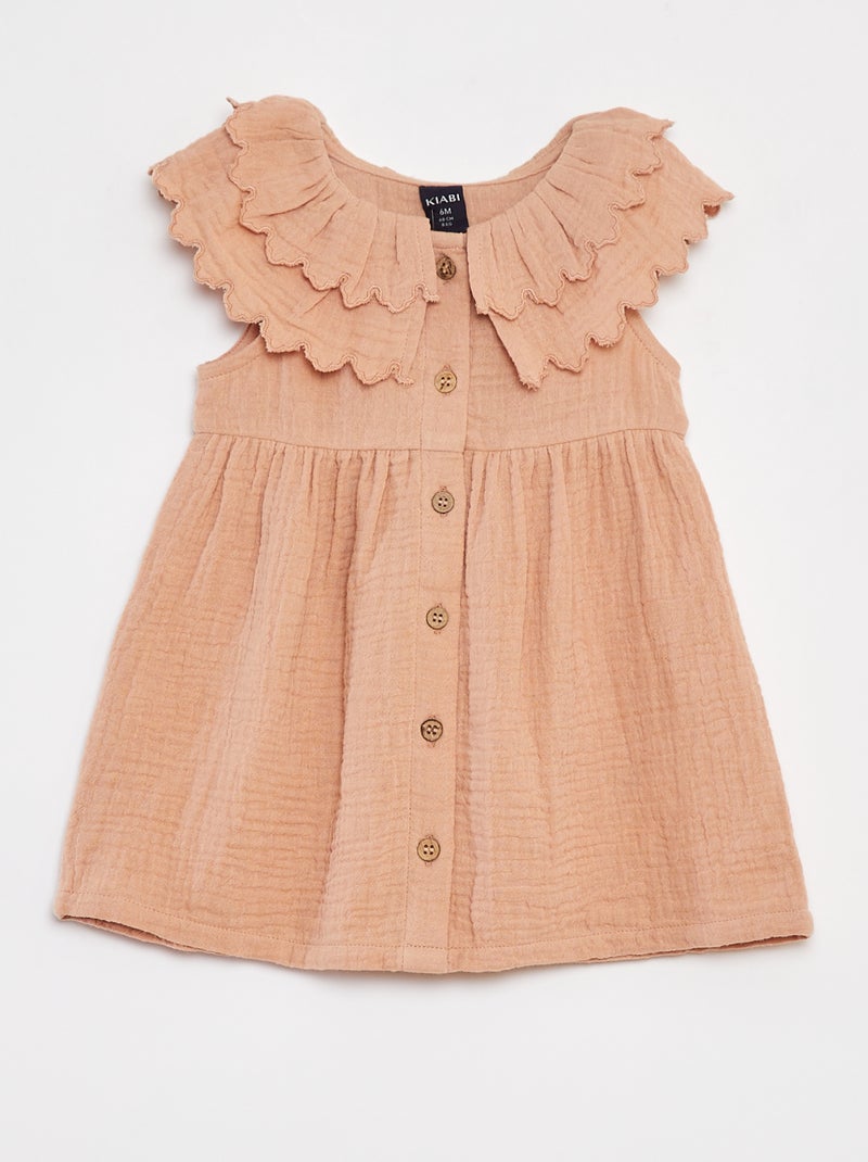 Vestido em gaze de algodão + cuecas - 2 peças ROSA - Kiabi