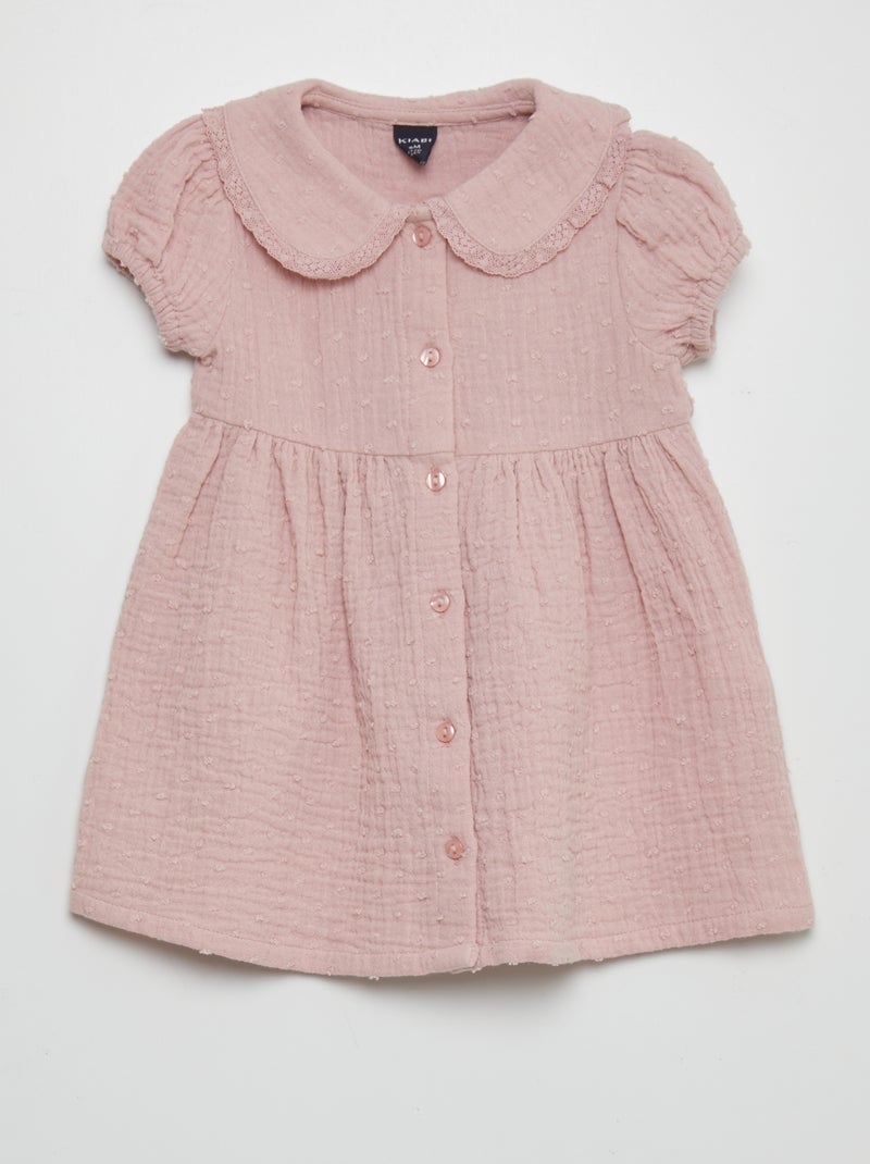 Vestido em gaze de algodão VIOLETA - Kiabi