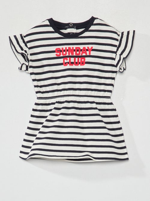 Vestido em jersey às riscas - Kiabi