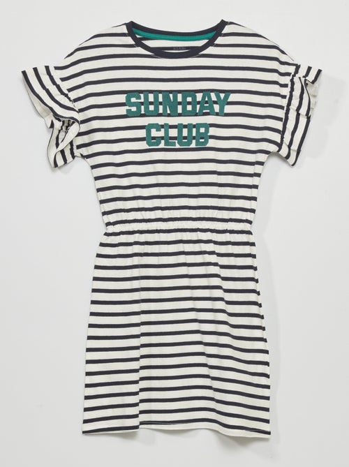 Vestido em jersey às riscas - Kiabi