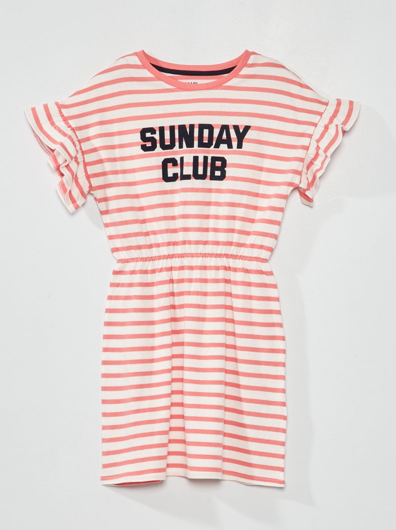 Vestido em jersey às riscas ROSA - Kiabi