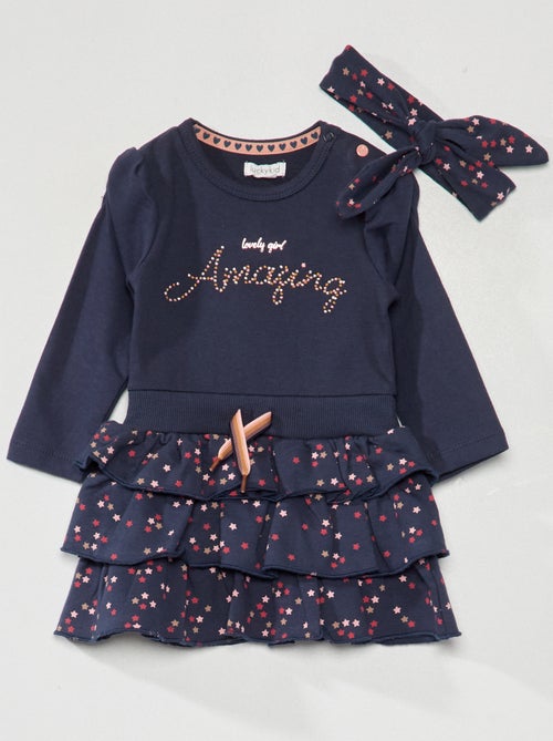 Vestido em jersey + bandolete a condizer - 2 peças - Kiabi