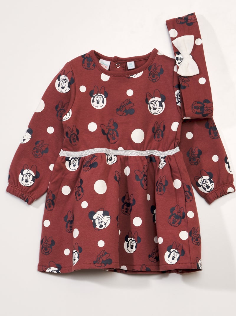 Vestido em jersey + bandolete 'Minnie' - 2 peças ROSA - Kiabi