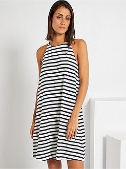 Vestido em jersey com cavas americanas - Kiabi