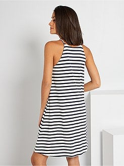 Vestido em jersey com cavas americanas - Kiabi