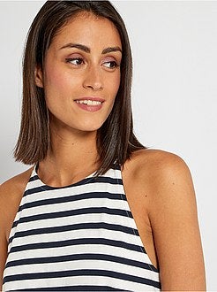 Vestido em jersey com cavas americanas - Kiabi