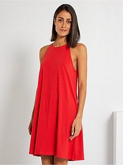 Vestido em jersey com cavas americanas - Kiabi