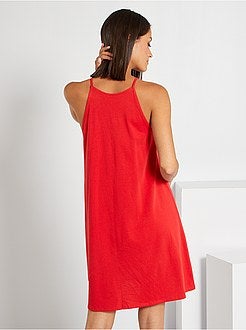 Vestido em jersey com cavas americanas - Kiabi