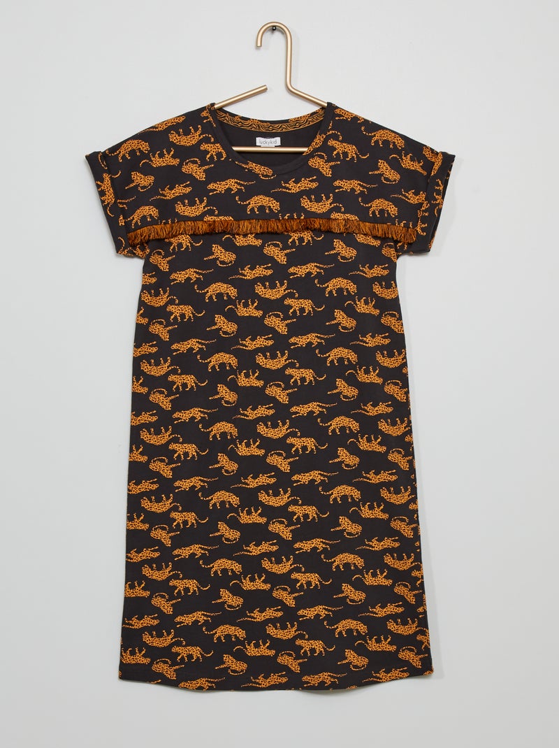 Vestido em jersey com estampado BEGE - Kiabi