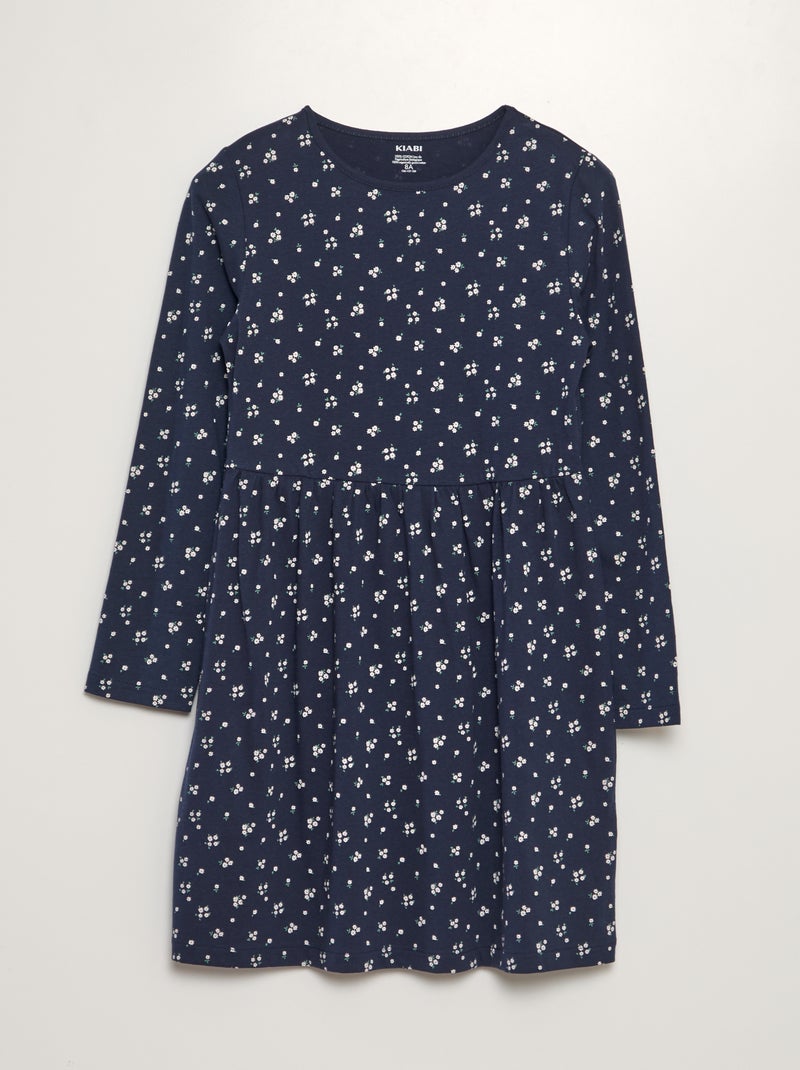 Vestido em jersey com estampado de fantasia AZUL - Kiabi