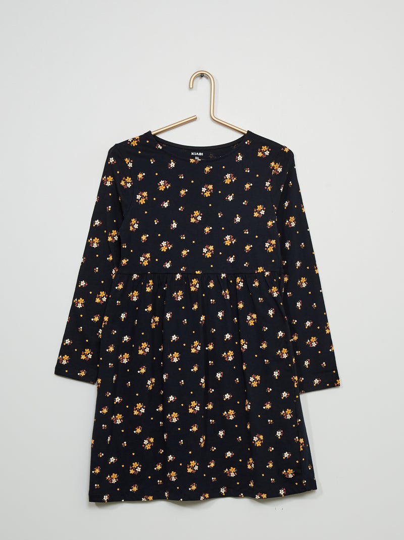 Vestido em jersey com estampado de fantasia AZUL - Kiabi