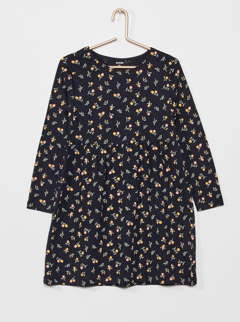 Vestido em jersey com estampado de fantasia AZUL - Kiabi