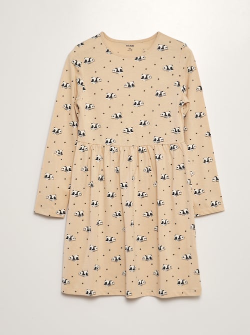 Vestido em jersey com estampado de fantasia - Kiabi