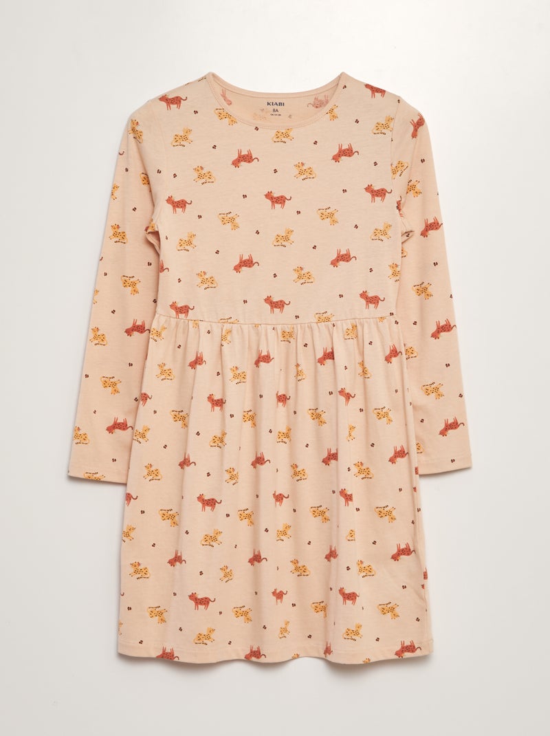 Vestido em jersey com estampado de fantasia CINZA - Kiabi