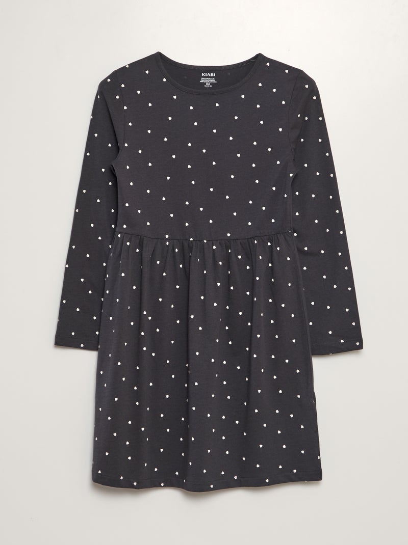 Vestido em jersey com estampado de fantasia CINZA - Kiabi