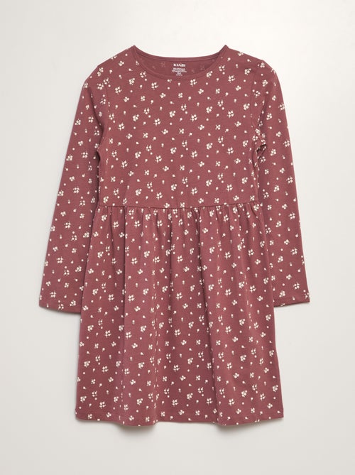 Vestido em jersey com estampado de fantasia - Kiabi