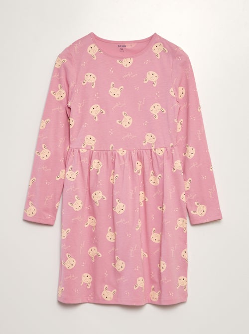 Vestido em jersey com estampado de fantasia - Kiabi