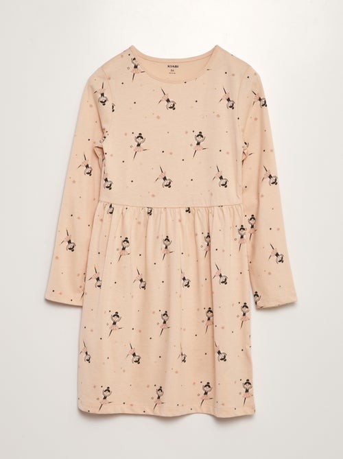 Vestido em jersey com estampado de fantasia - Kiabi