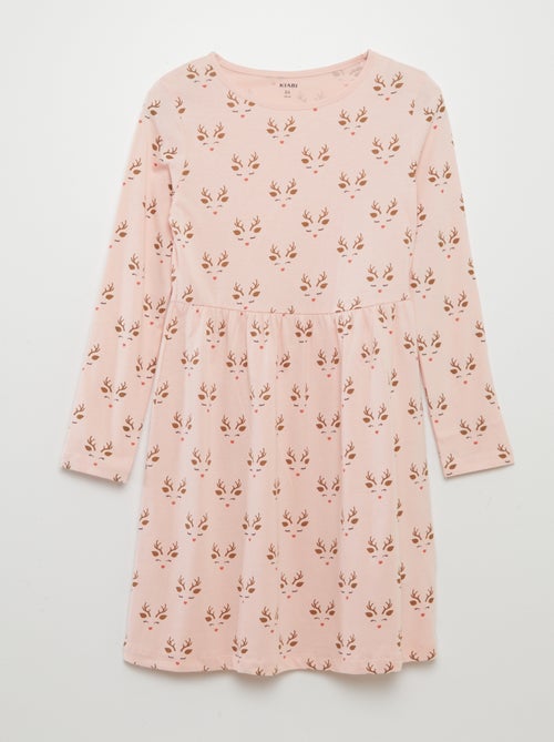 Vestido em jersey com estampado de fantasia - Kiabi