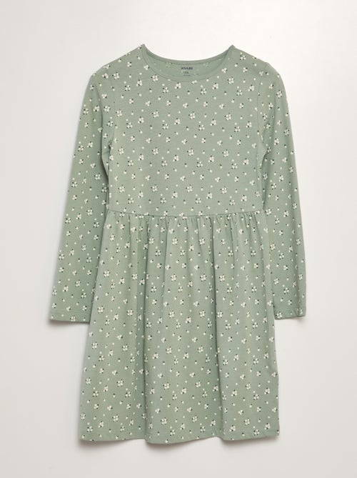 Vestido em jersey com estampado de fantasia - Kiabi