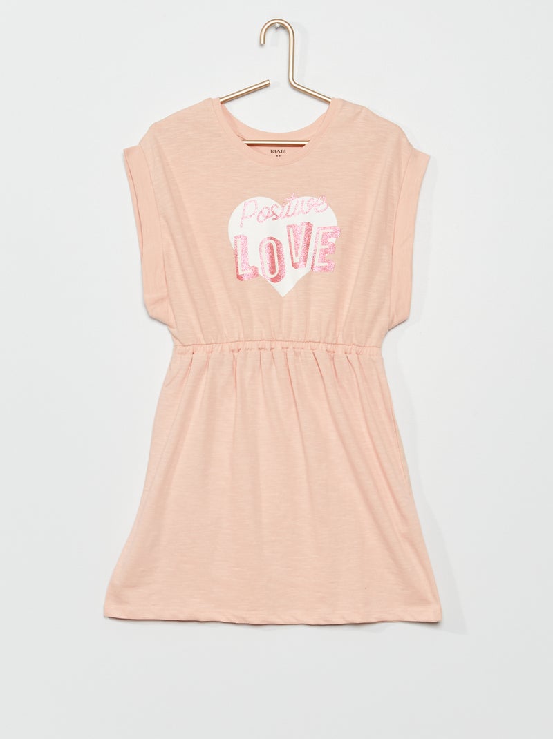 Vestido em jersey com estampado lúdico ROSA - Kiabi
