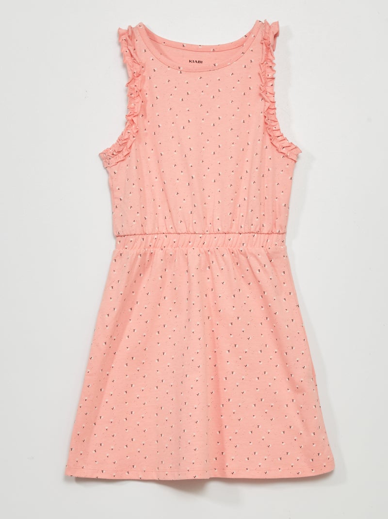 Vestido em jersey com estampado ROSA - Kiabi