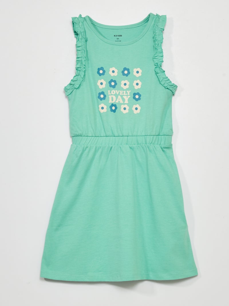 Vestido em jersey com estampado VERDE - Kiabi